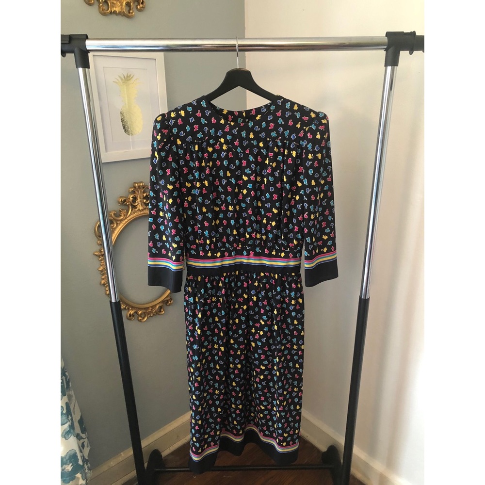 Vintage Maggy Boutique Black Print Dress Size 12